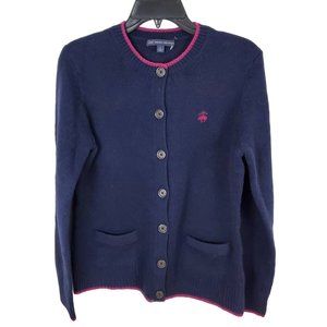 Brooks Brothers 346 Navy Wool Cardigan Sweater L